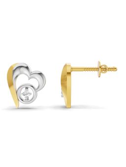 SPARQ - Lab Grown Diamond 0.02CT Round 925 Sterling Silver Gold Plated Heart Earrings