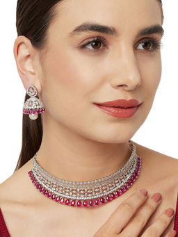 Voylla - Cz Elegance Gems Embellished Necklace Set