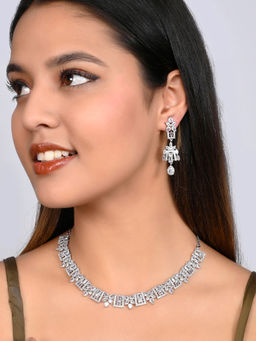 Voylla - Sparkling Elegance Teardrop Cut CZ Jewellery Set