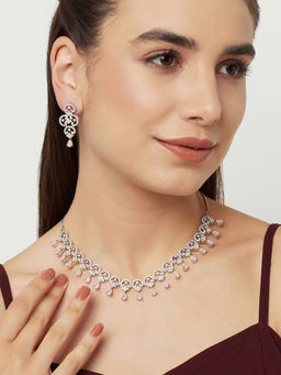 Voylla - Zircon Gems Adorned Necklace Set