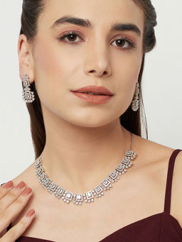Voylla - Shimmering Necklace Set with CZ Embellished