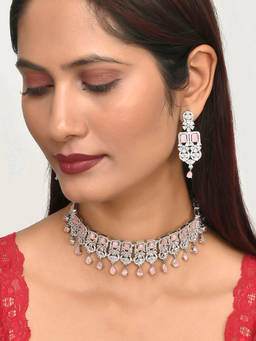 Voylla - Sparkling Opulence Emerald Cut Jewellery Set