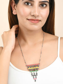 Voylla - Folklore Waterfall Enamelled Beaded Necklace