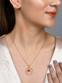 Voylla - Valentine's Day Collection Heartbeats Pendant Set