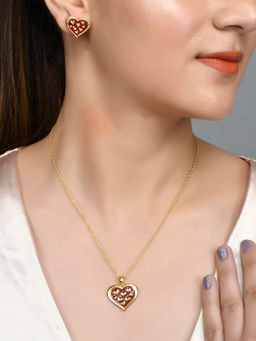 Voylla - Valentine's Day Collection Hearts in Heart Pendant Set