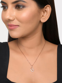 Voylla - CZ Elegance Round Cut Clear Zirconia Pendant