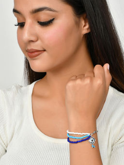 Voylla - Evil Eye Bead Hanging With Shiva Moon Bracelet
