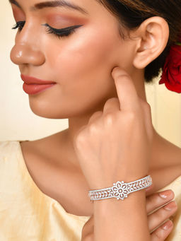 Voylla - Sparkling Elegance Marquise Cut CZ Floral Bracelet