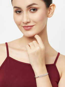 Voylla - Elegant trail design bracelet with four prong setting zircons