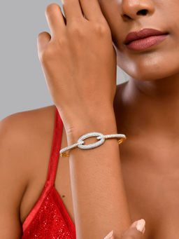 Voylla - Radiant Gold-Plated American Diamond Bracelet