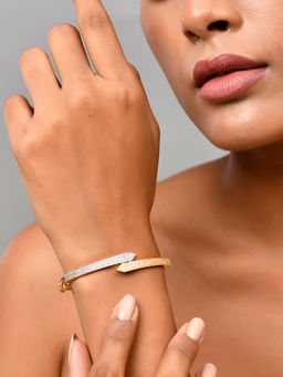 Voylla - Dazzling Dual Tone American Diamond Bracelet