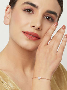 Voylla - Gold Plated Faux Kundan Adorned Chain Style Brass Bracelet