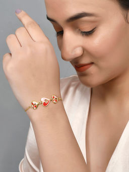 Voylla - Valentine's Day Collection Split Enamelled Hearts Bracelet