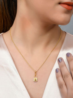 Voylla - Valentine's Day Collection CZ Lock Style Jewellery Set