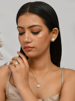 Voylla - Sparkling Essentials Round Cut Cluster Setting White CZ Box Set