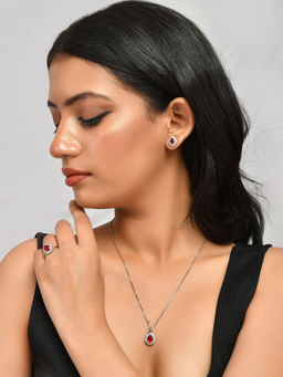 Voylla - Sparkling Essentials Red Teardrop Cut CZ Box Set