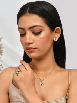 Voylla - Sparkling Essentials Green Round Cut Zircon Box Set
