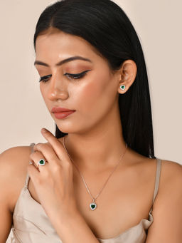 Voylla - Sparkling Essentials Green Heart Shaped Zirconia Box Set