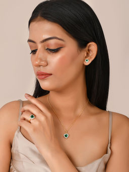 Voylla - Sparkling Essentials Green Heart Shaped Zirconia Box Set