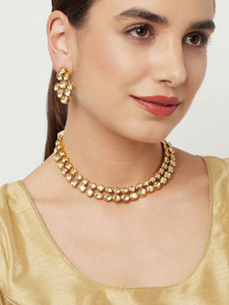 Voylla - Dual Layer Kundan Studded Necklace Set