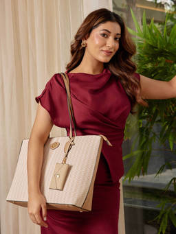 Emily Loran - Luna Handbag with Pouch and Detachable Strap- Beige