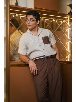 JAVINISHKA - Beige Checks Regular Shirt