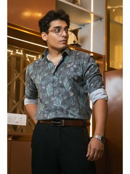 JAVINISHKA - Green Printed Regular Shirt