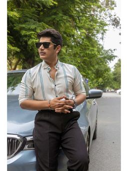 JAVINISHKA - Cream Stripes Regular Shirt