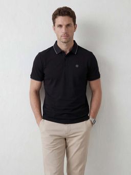 WROGN - Black Solid/Plain Slim Polo T-shirt