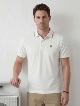 WROGN - White Solid/Plain Slim Polo T-shirt