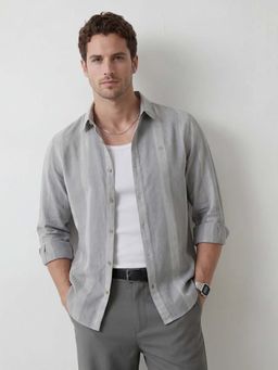 WROGN - Grey Stripes Regular Shirt