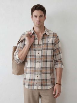 WROGN - Beige Checks Slim Shirt