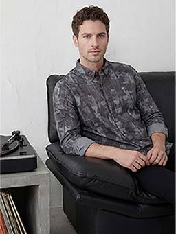 WROGN - Grey Printed Slim Shirt