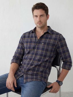 WROGN - Navy Blue Checks Slim Shirt