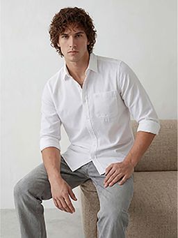 WROGN - White Textured Slim Shirt