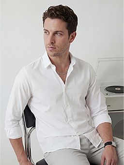 WROGN - White Solid/Plain Slim Shirt
