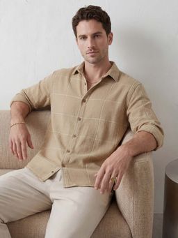 WROGN - Beige Checks Regular Shirt