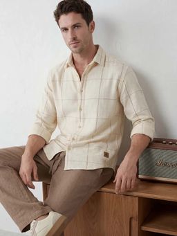 WROGN - Off White Checks Relaxed Shirt
