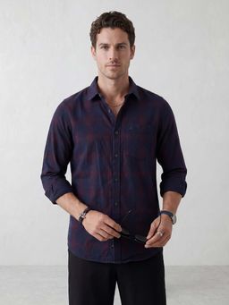 WROGN - Navy Blue Checks Slim Shirt