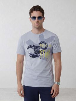 WROGN - Blue Printed Slim T-shirt