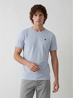 WROGN - Blue Solid/Plain Slim T-shirt