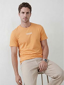 WROGN - Orange Solid/Plain Regular T-shirt