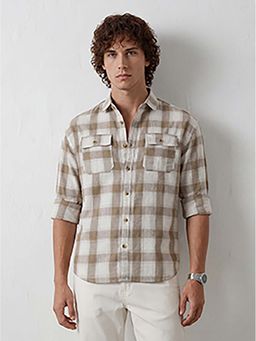 WROGN - Beige Checks Oversized Shirt