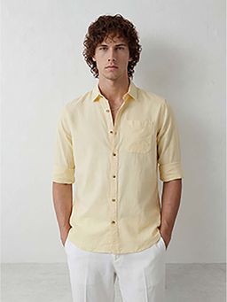 WROGN - Yellow Solid/Plain Regular Shirt