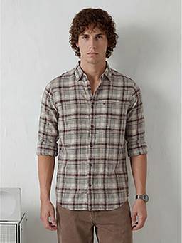 WROGN - Maroon Checks Regular Shirt