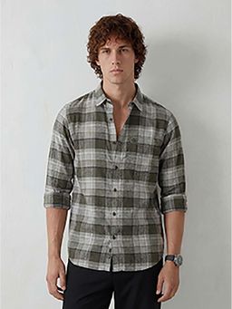 WROGN - Olive Checks Regular Shirt