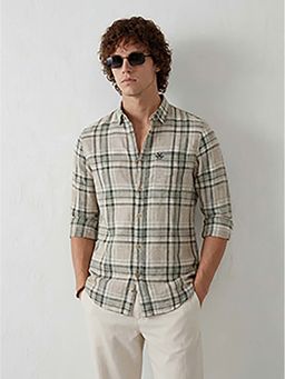 WROGN - Beige Checks Regular Shirt
