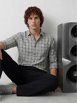 WROGN - Grey Checks Regular Shirt