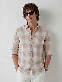 WROGN - Beige Checks Regular Shirt
