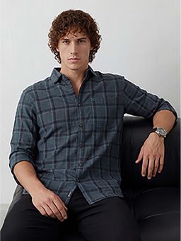 WROGN - Teal Checks Regular Shirt